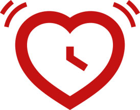 ticking heart icon